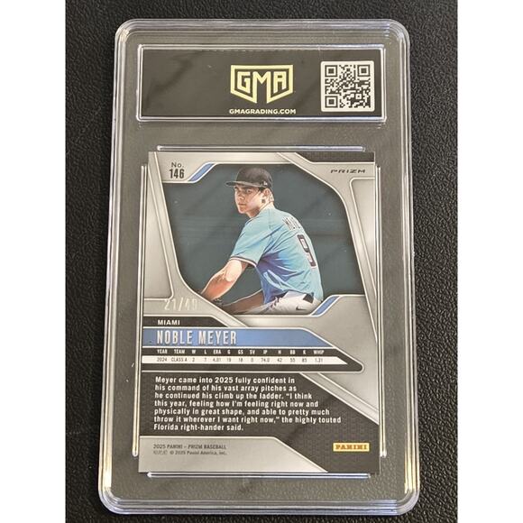 2025 Panini Prizm #146 Noble Meyer Orange Wave Prizm GMA 10 #/49 - Picture 2 of 2